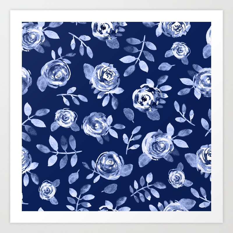 navy blue floral