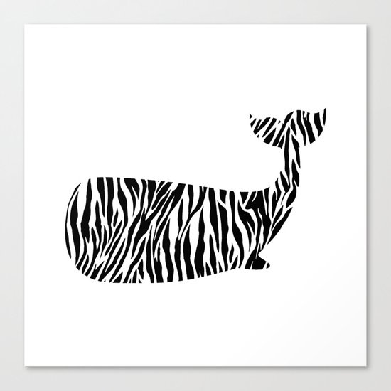 Whale with zebra print Canvas Print