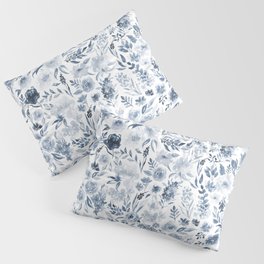 Watercolor florals in blue Pillow Sham