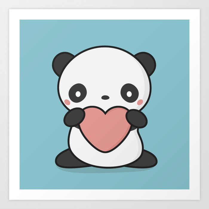 Cute Kawaii Love Panda Heart Dream - Cute Panda Kawaii - Posters and Art  Prints