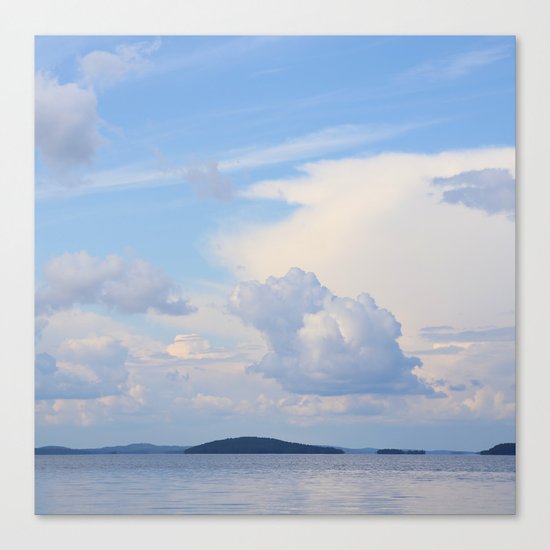 White Clouds In The Blue Sky Canvas Print