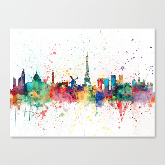 Paris France Skyline Canvas Print