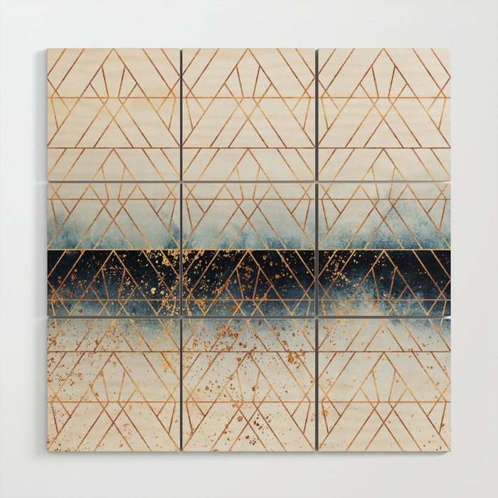 Winter Blue Geo Wood Wall Art By Elisabethfredriksson Society6