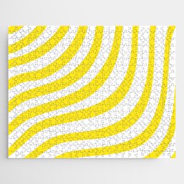 Yellow and White Stripes Jigsaw Puzzle