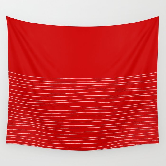 Hand Striped Red Wall Tapestry