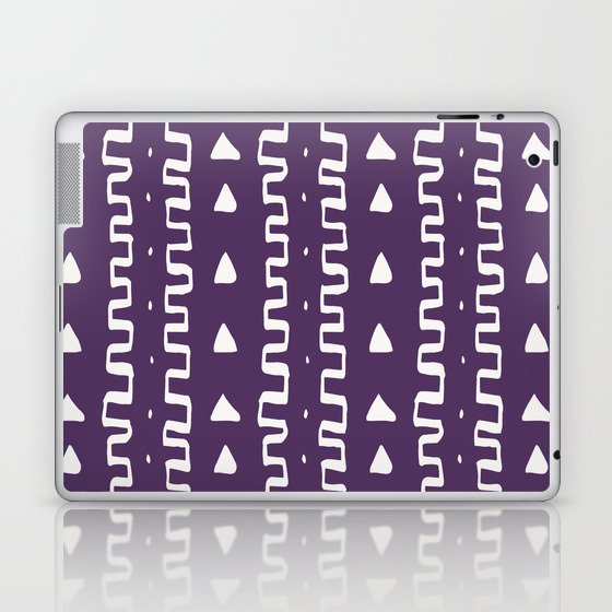 Merit Mud Cloth Purple and White Triangle Pattern Laptop & iPad Skin