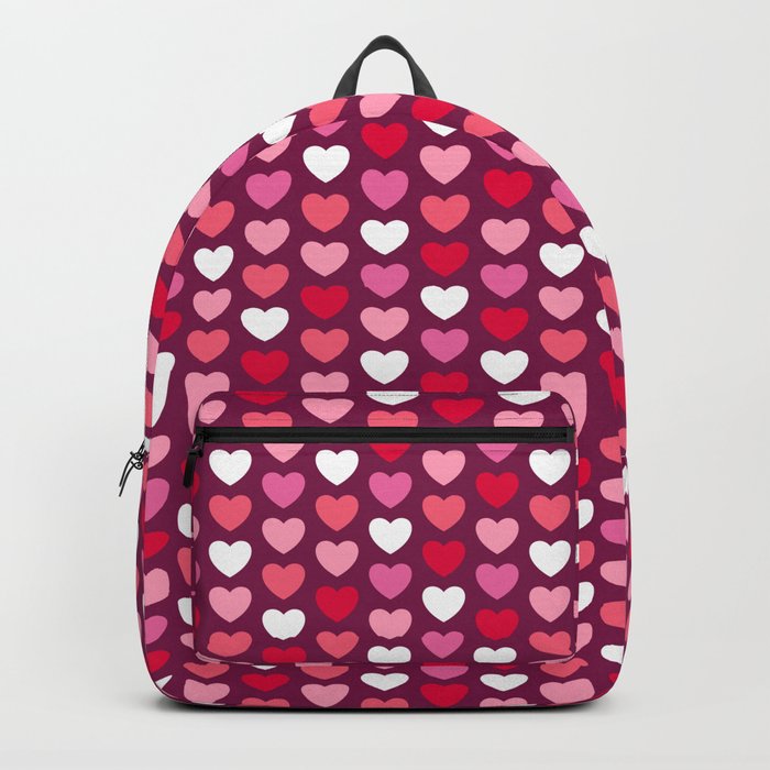 Valentine's pink perfect hearts burgundy Backpack