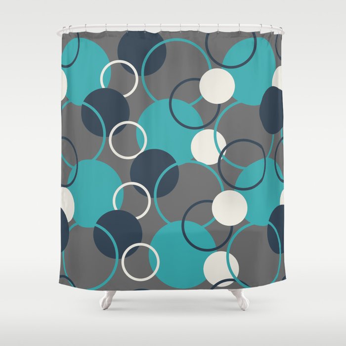 Dark turquoise online shower curtain