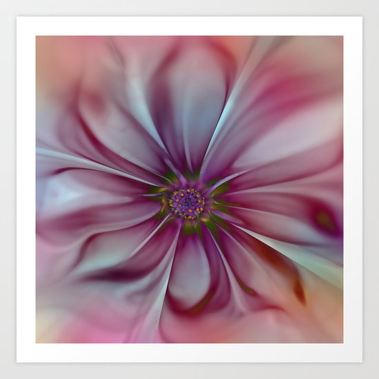 Soft Fractal Flower 2 Art Print