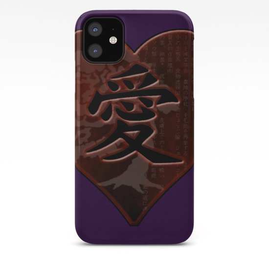 Japanese Kanji Love Heart With Bonsai Ancient Symbols Iphone Case By Beachbumpics Society6