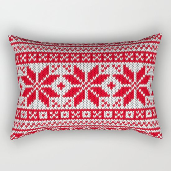 Winter knitted pattern 6 Rectangular Pillow