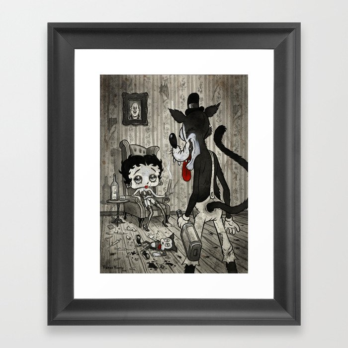 BETTY AND THE WOLF Framed Art Print
