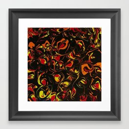 Fireball Swirls Fluid Art Abstract Bloom Painting Framed Art Print