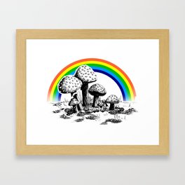 Rainbow Psilocybin Mushroom Psychedelic Portrait Framed Art Print