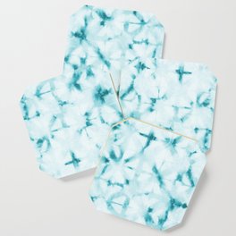 White and turquoise water spots Coaster