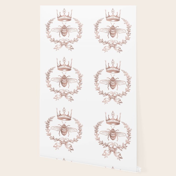 Queen Bee In Rose Gold Pink Wallpaper By Naturemagick Society6