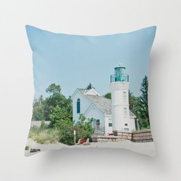 White Lighthouse  Throw Pillow