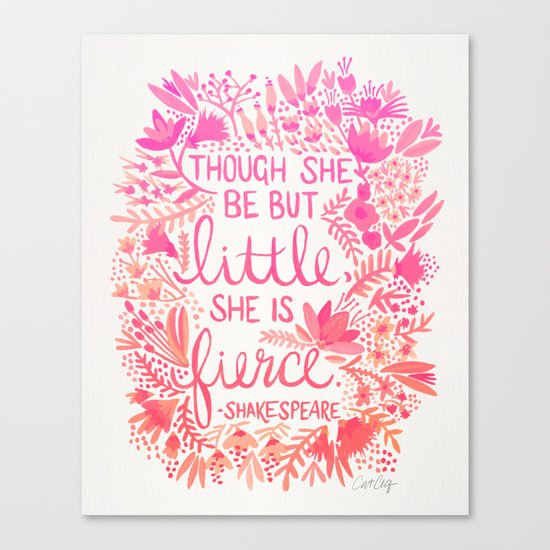 Little & Fierce – Pink Ombré Canvas Print