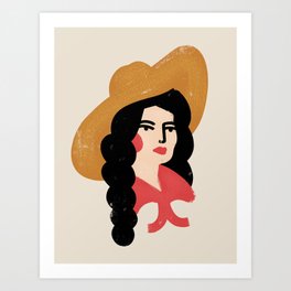 Abstract Cowgirl Art Print