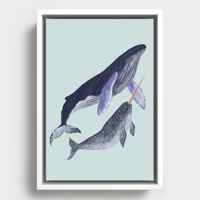 Whales Framed Canvas