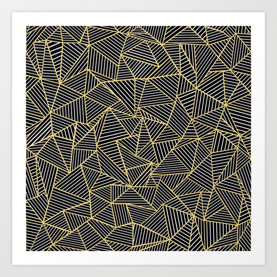Ab Out Double Repeat Black Art Print
