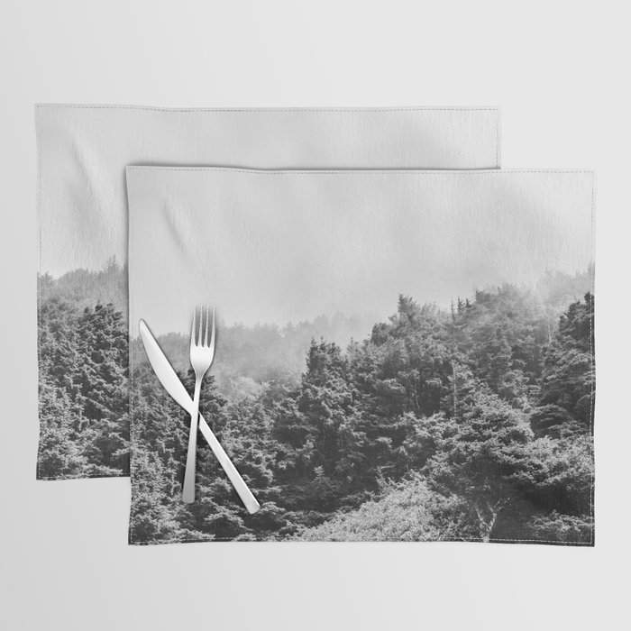Forest in the Fog | Black and White | Travel Photography Placemat