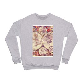 Vintage World Map Crewneck Sweatshirt