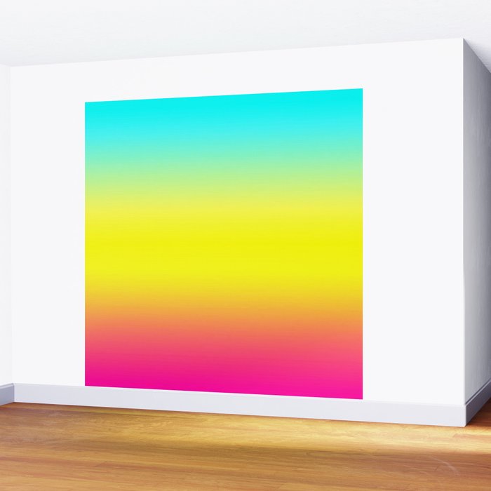 Mural by Magical Unicorn Society6 Rainbow Colors Ombre Lang Wall | Petra