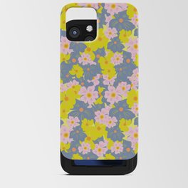Pastel Spring Flowers on Yellow iPhone Card Case