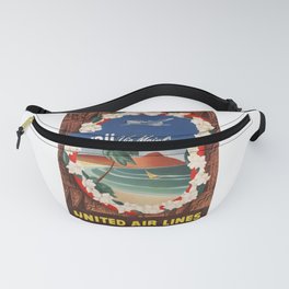 1950 HAWAII Via Mainliner United Airlines Travel Poster Fanny Pack