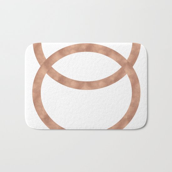 Rose gold circles of infinity Bath Mat