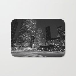 The Fifth Avenue at Night New York City 2019 Bath Mat | Hour, Long Exposure, Busy, Traffic, City, Nyc, Black And White, Manhattan, Rush, Light 