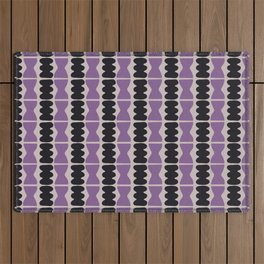 Purple and black repeat pattern var 2 Outdoor Rug