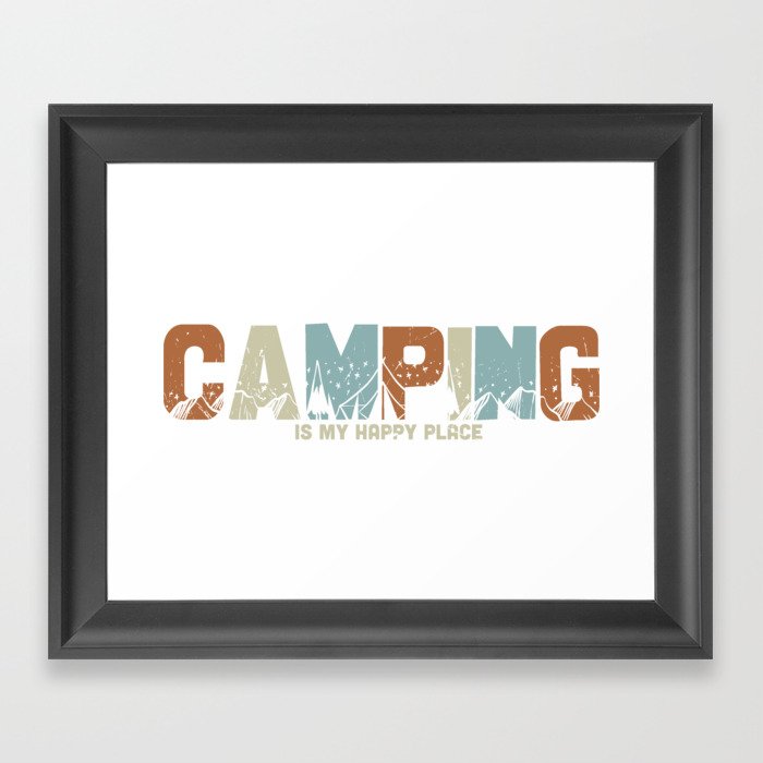 Camping Is My Happy Place Framed Art Print