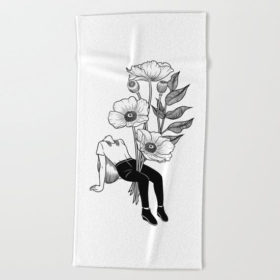 Let me bloom Beach Towel