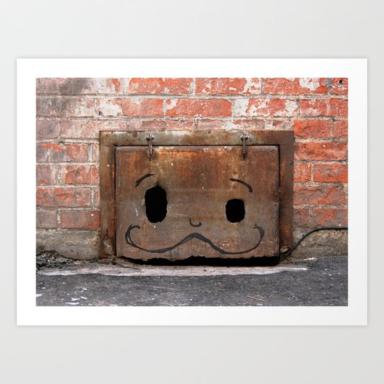 Graffiti Mustache Art Print