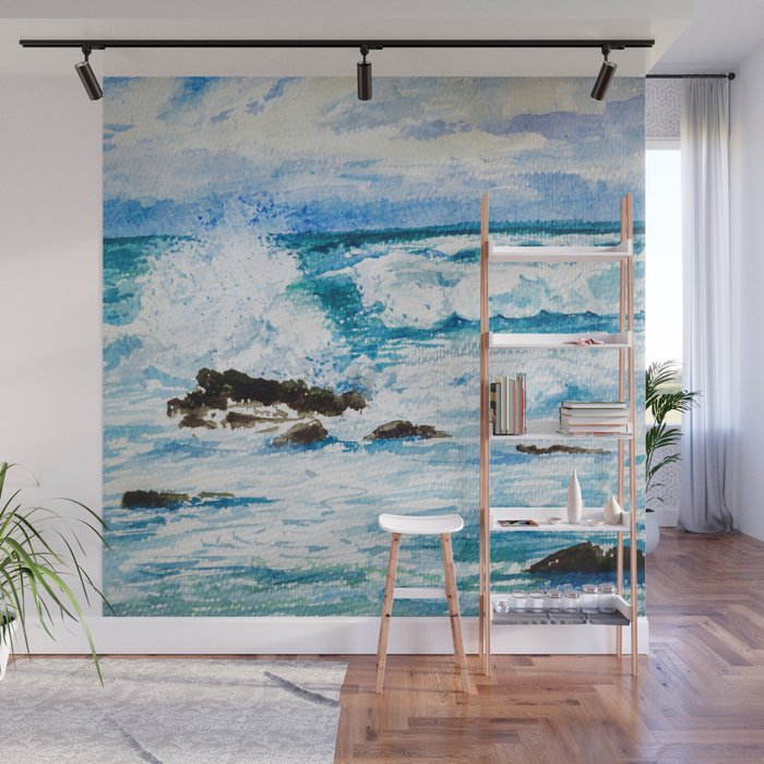 Ocean Waves Wall Mural by anart6 | Society6