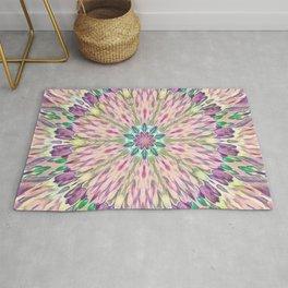 Purple Floral Kaleidoscope Abstract Rug