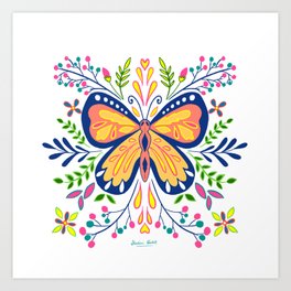 Colorful Butterfly - Botanical Patterns Art Print