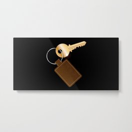 Leather Key Fob With Key Metal Print | Illustration, Abstract, Graphic Design 