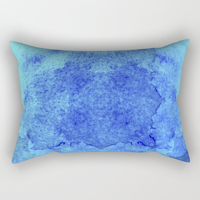 Ocean Tides Turquoise Indigo Navy Watercolors Rectangular Pillow
