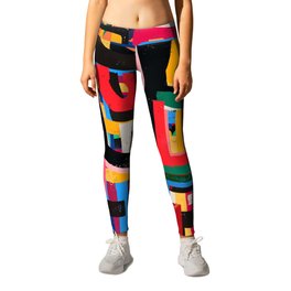 Neo Cubism Abstract Art Pattern Mystic Leggings