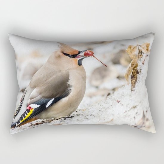 Bohemian waxwing Rectangular Pillow