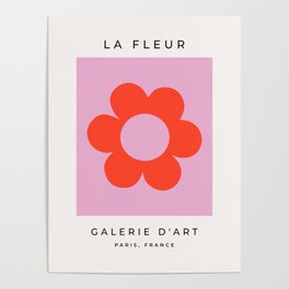 La Fleur | 02 - Flower Print Pink Aesthetic Retro Art Preppy Decor Modern Abstract Flower Poster