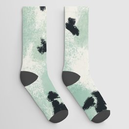 Green watercolor pattern Socks