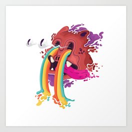 Animal graffiti character.T-shirt graphics Art Print