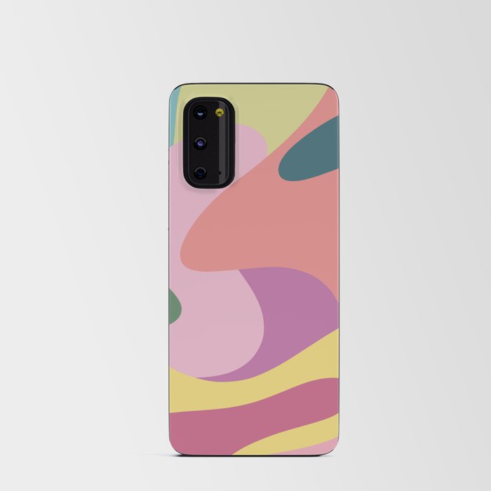 Rainbow Paint Splashes - pastel pink coral green blue navy Android Card Case