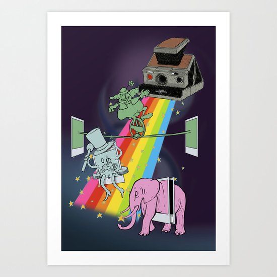 POLAROID SX70 CAMERA CIRCUS Art Print