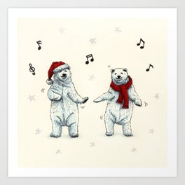 The polar bears wish you a Merry Christmas Art Print