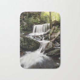 Appalachian Waterfall X - Ricketts Glen Adventure Bath Mat | Landscape, Hiking, Forest, Wanderlust, Illustration, Adventure, Photo, Pattern, Painting, Vintage 